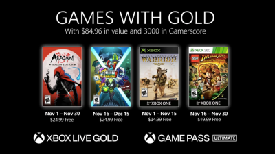 Here’s November 2020’s Xbox Live Games With Gold