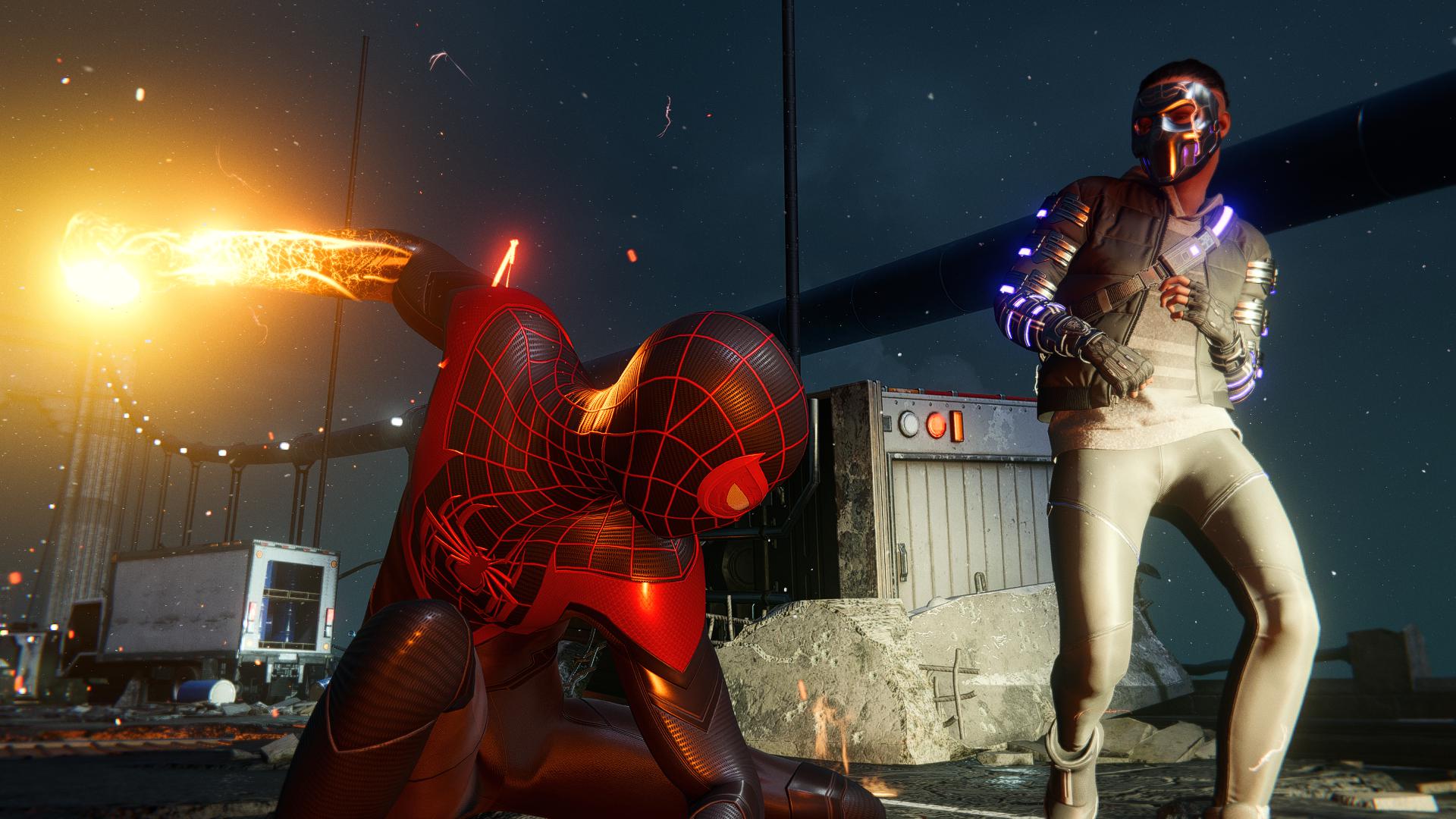 The punches are EXTREMELY shiny, though. (Screenshot: Sony / Marvel / Kotaku)