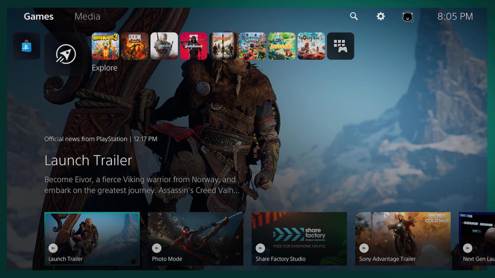 Even the Explore icon comes with a splash image of a popular game. (Screenshot: Sony / Kotaku)