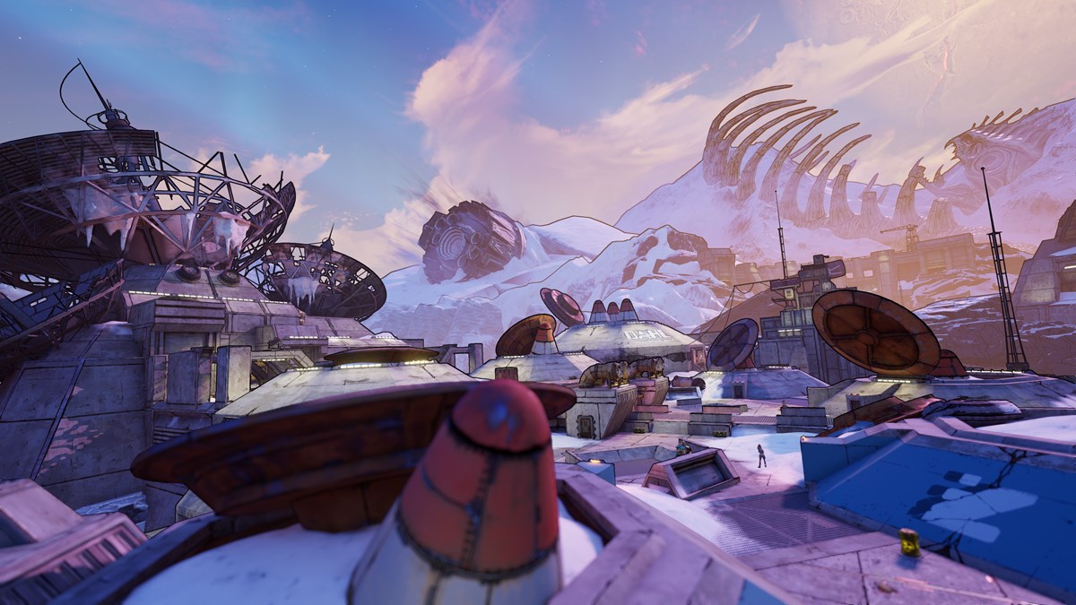 Arms Race takes place in the Stormblind Complex, a new area on Pandora. (Screenshot: Gearbox)
