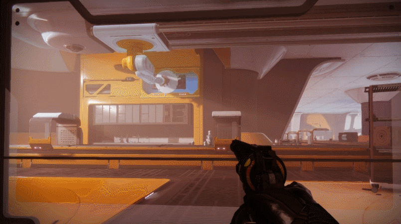 Europa's Exoscience labs offer some of the series' best environmental storytelling to date.  (Gif: Bungie / Kotaku )