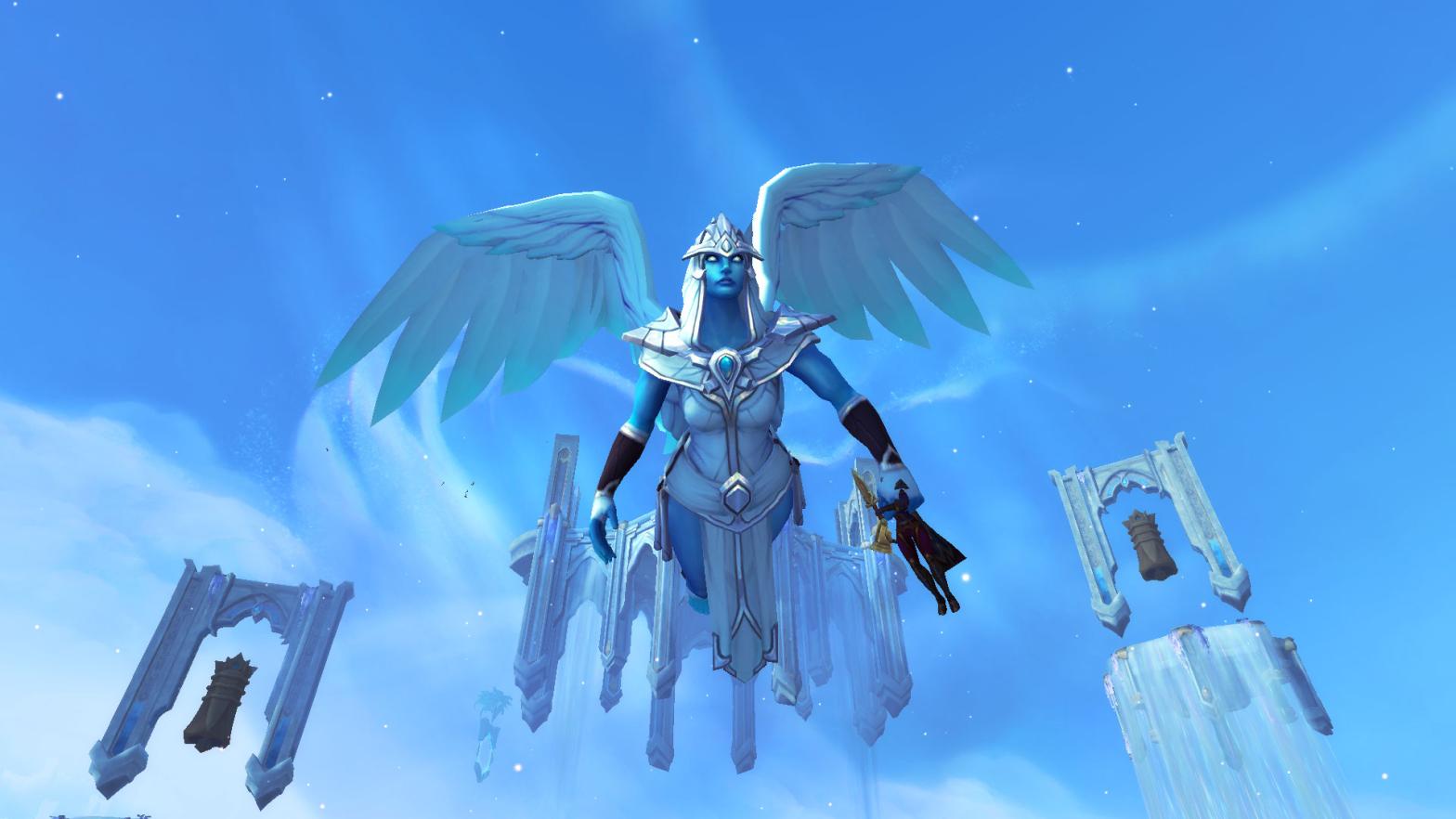 Gripped by an angel.  (Screenshot: Blizzard / Kotaku)
