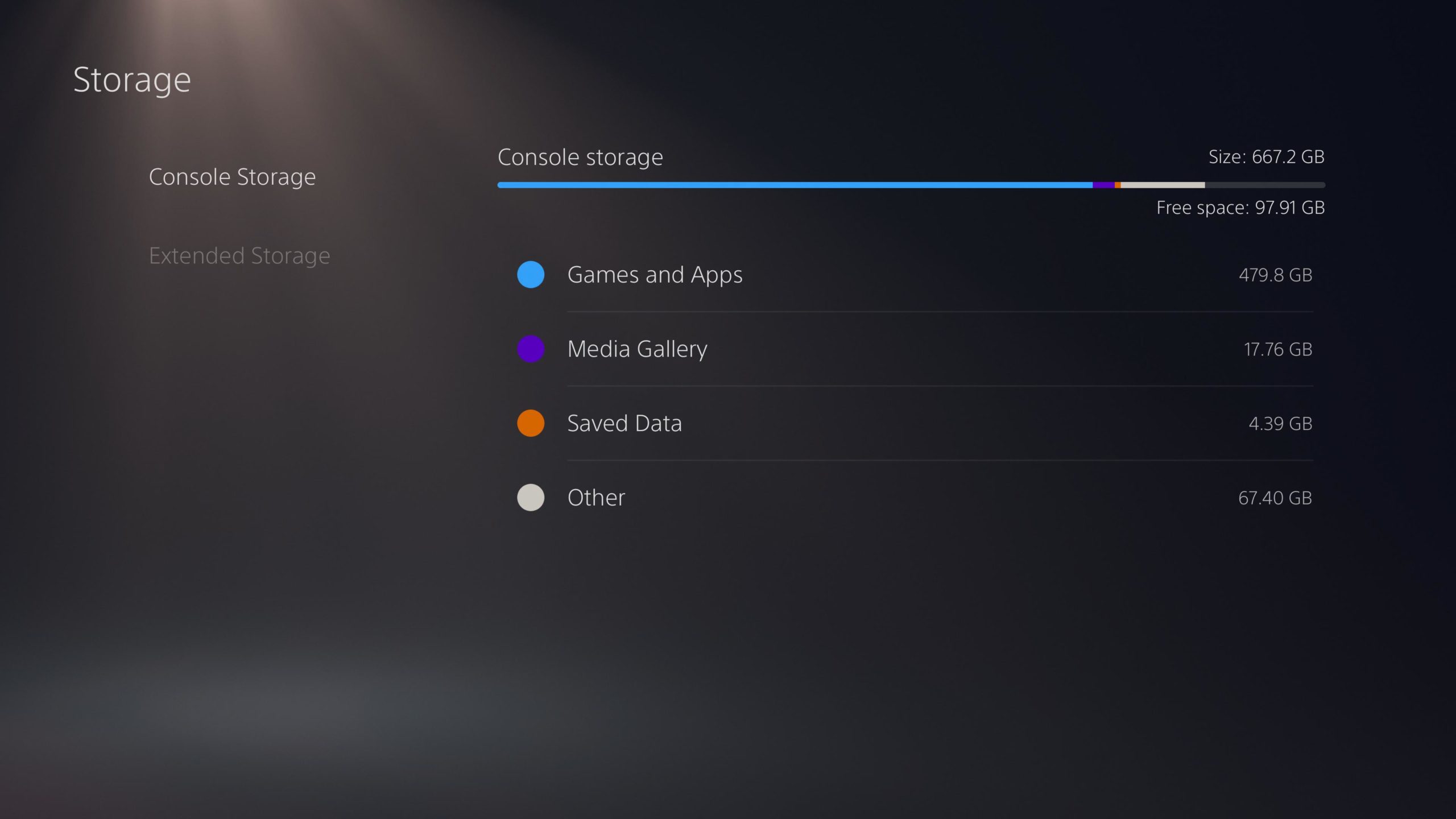 You could easily find 10 per cent (or more!) of your PS5's SSD occupied by Other. (Screenshot: Sony / Kotaku)