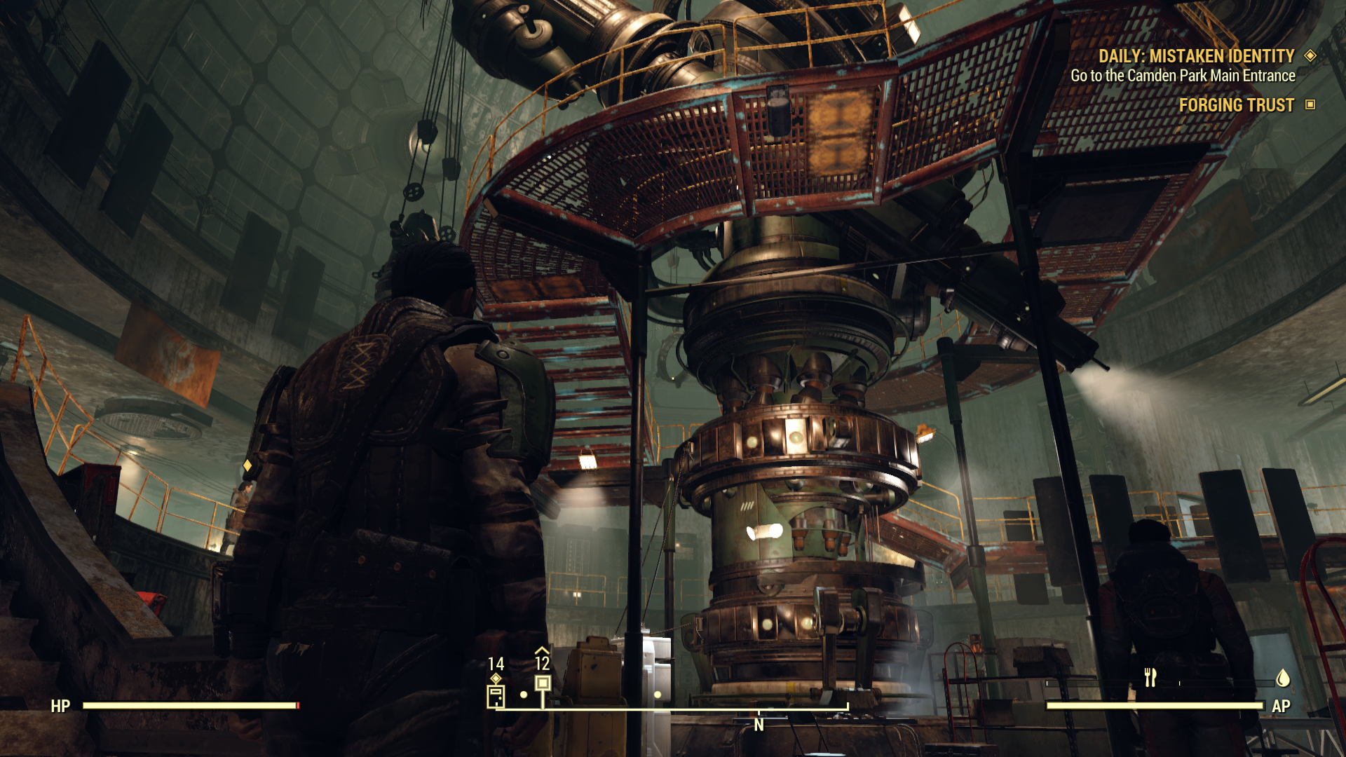 The Brotherhood of Steel have set up shop in the Atlas observatory, home to strange science experiments and mysterious tech.  (Screenshot: Bethesda / Kotaku)
