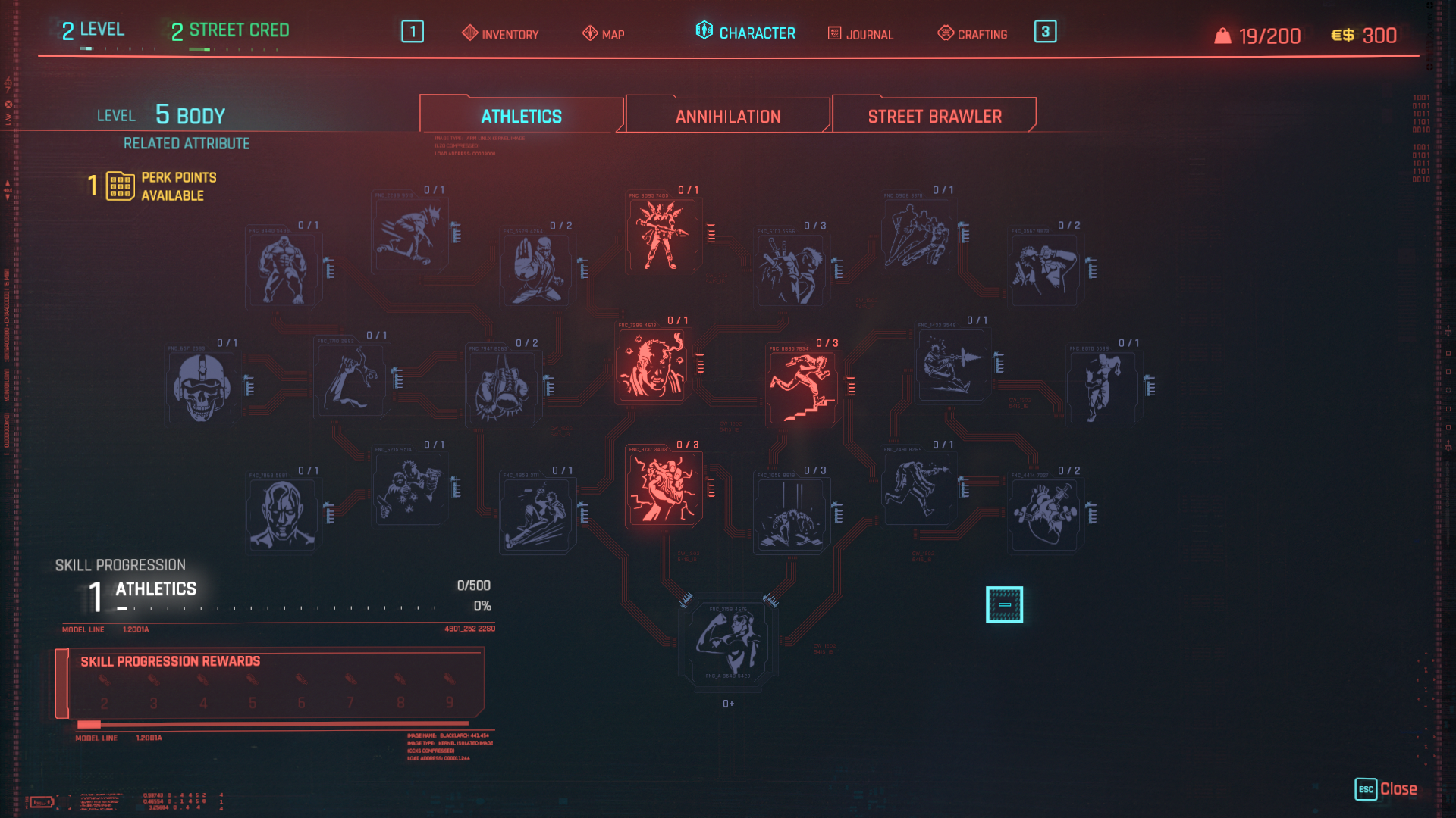 One branch of the skill tree, early on in my playthrough. (Screenshot: CDPR / Kotaku)
