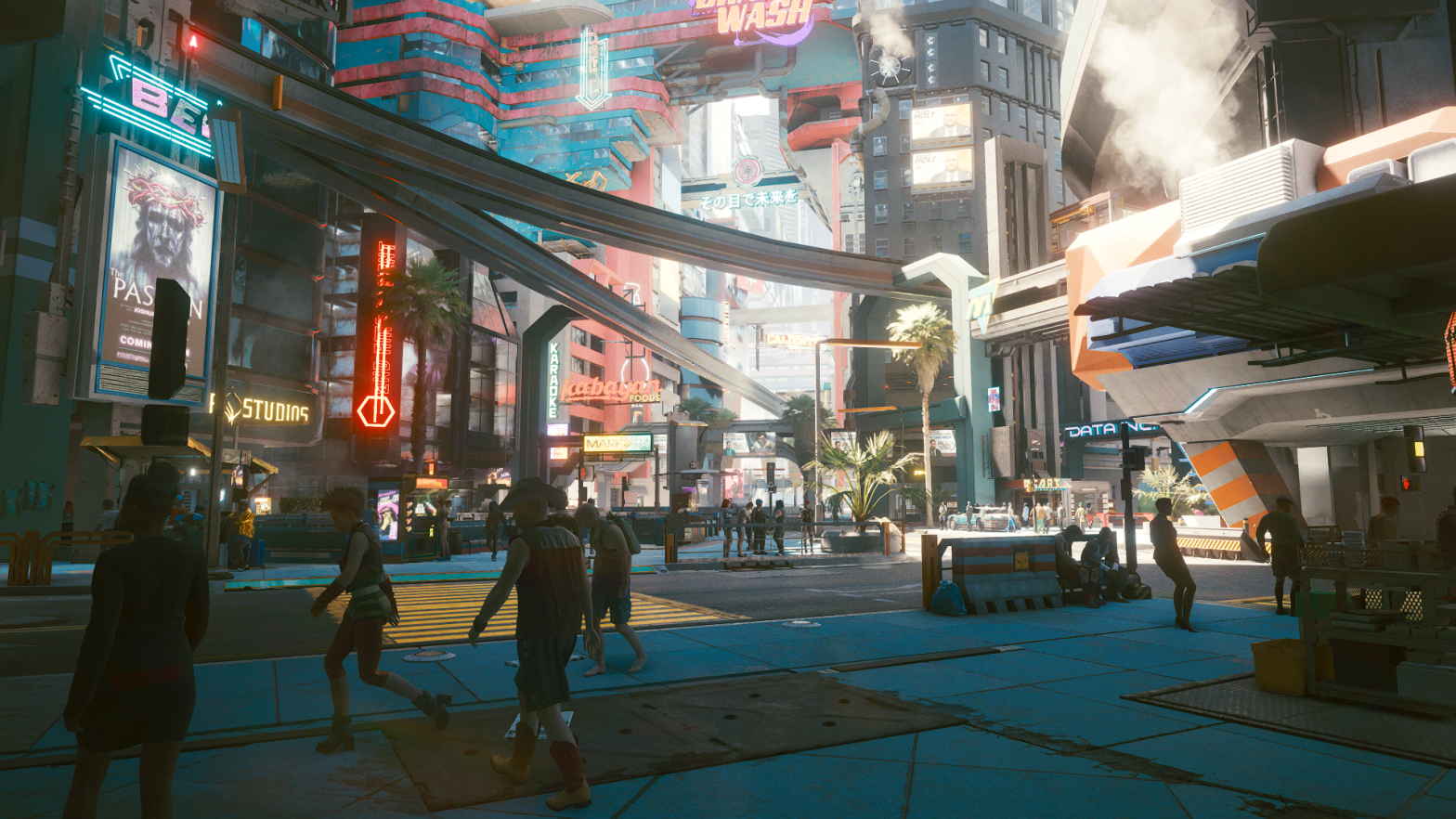 Cyberpunk 2077 is set in the activity-packed open world of fictional Night City. (Screenshot: CD Projekt Red / Kotaku)