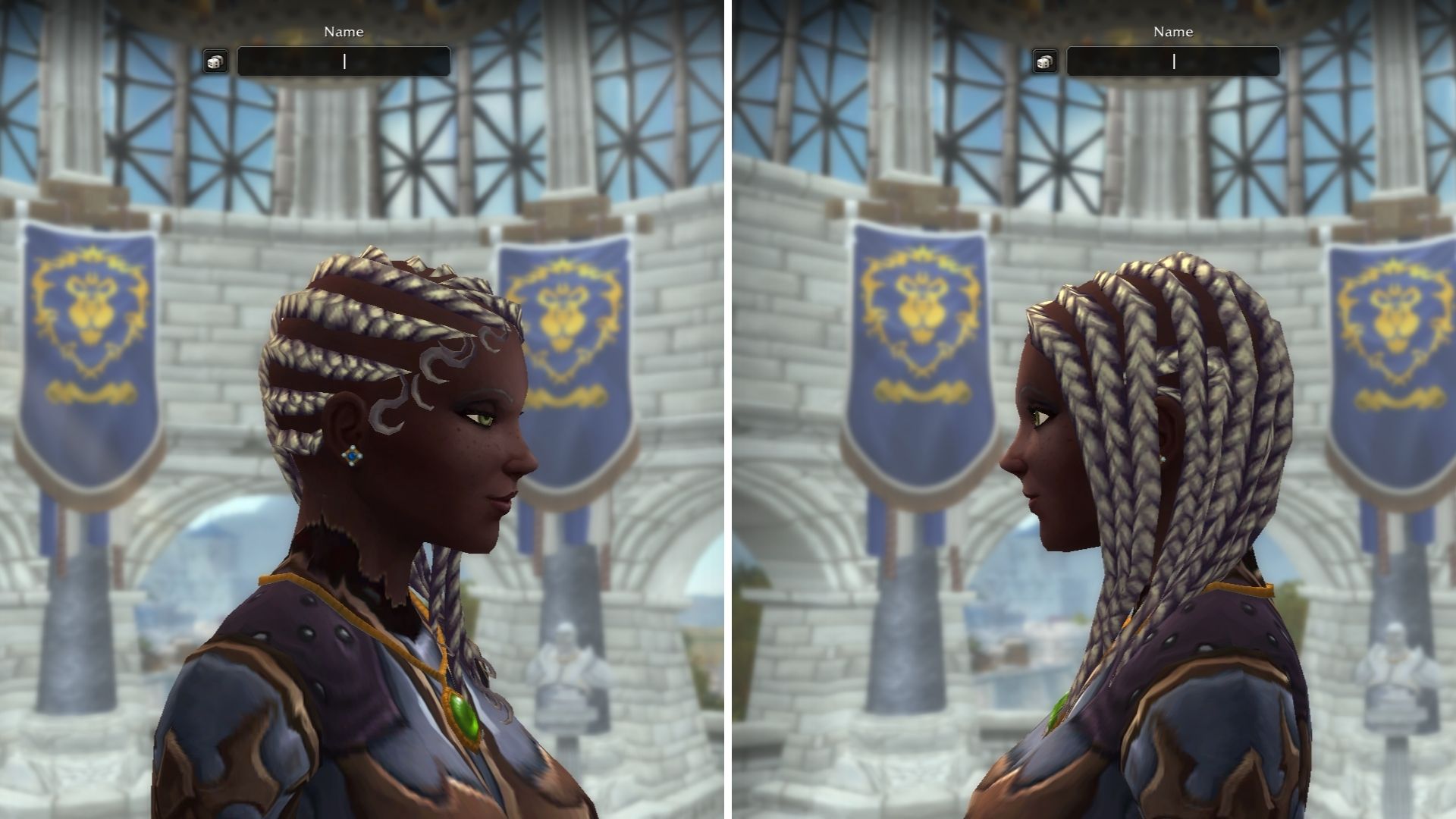 This poor Auntie lost most of her hair because she keeps braiding it too tight. (Screenshot: Blizzard)