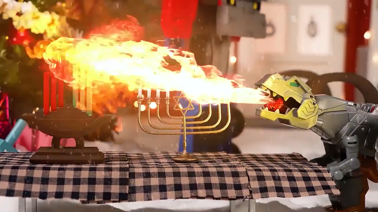 Actual toy does not shoot flame, sadly.  (Screenshot: Hasbro)