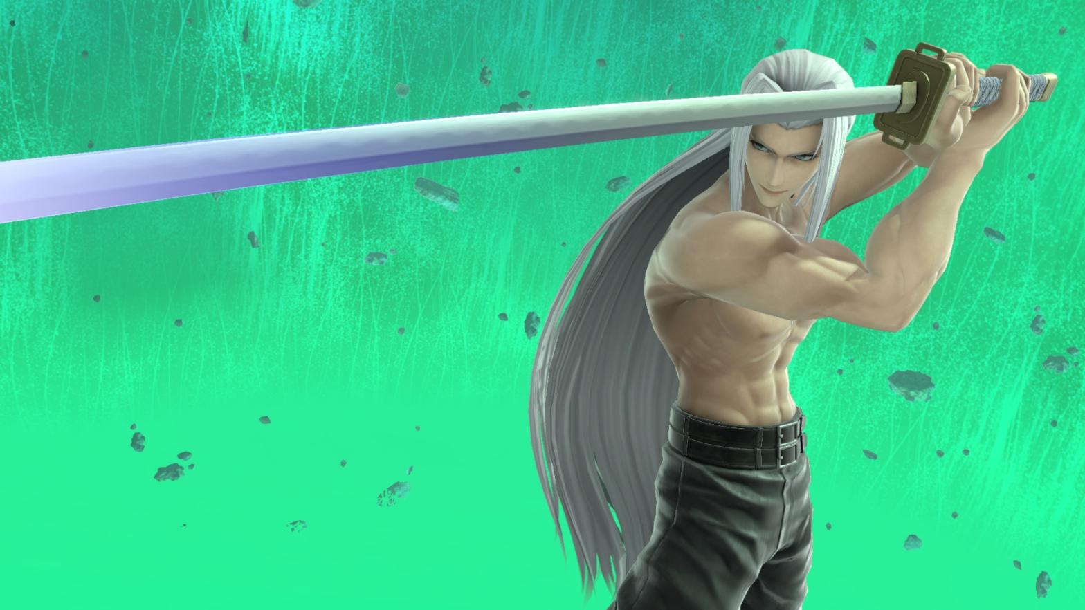 I don't know what's sharper: his sword or those abs. (Screenshot: Nintendo)