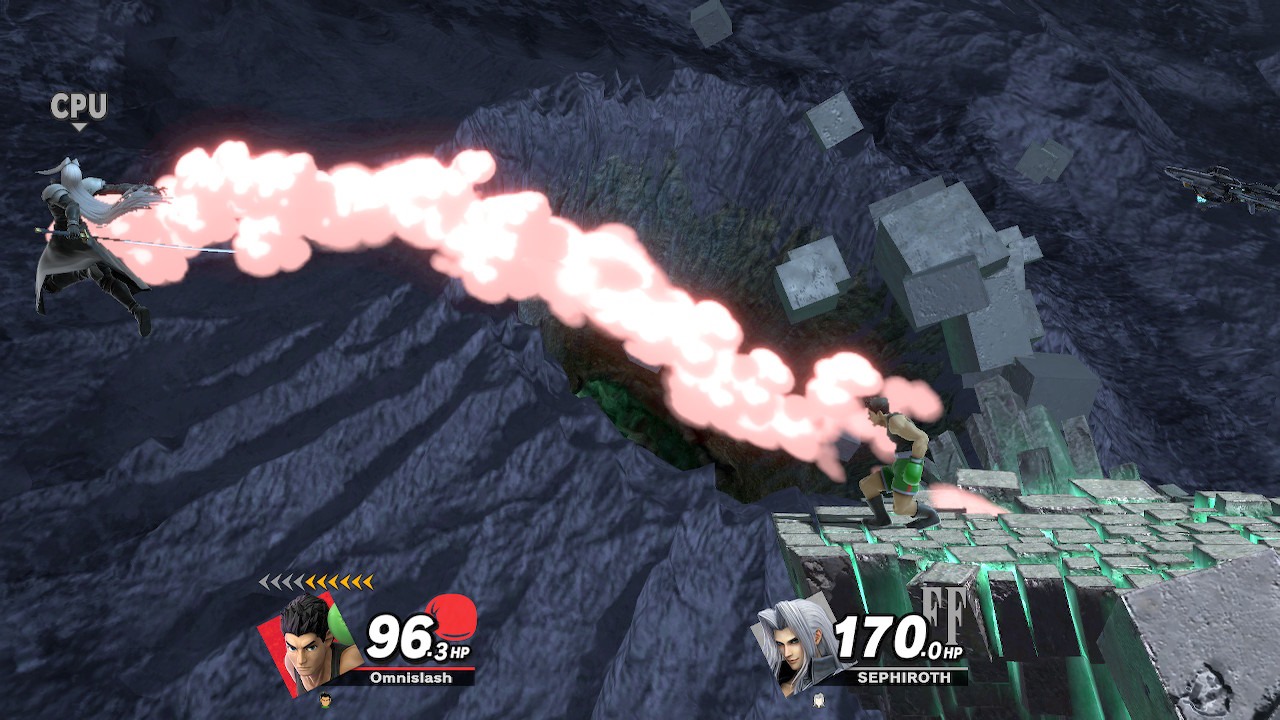 I tried a range of different fighters to start and Sephiroth did not like Little Mac's counter-punch.  (Screenshot: Nintendo / Kotaku)