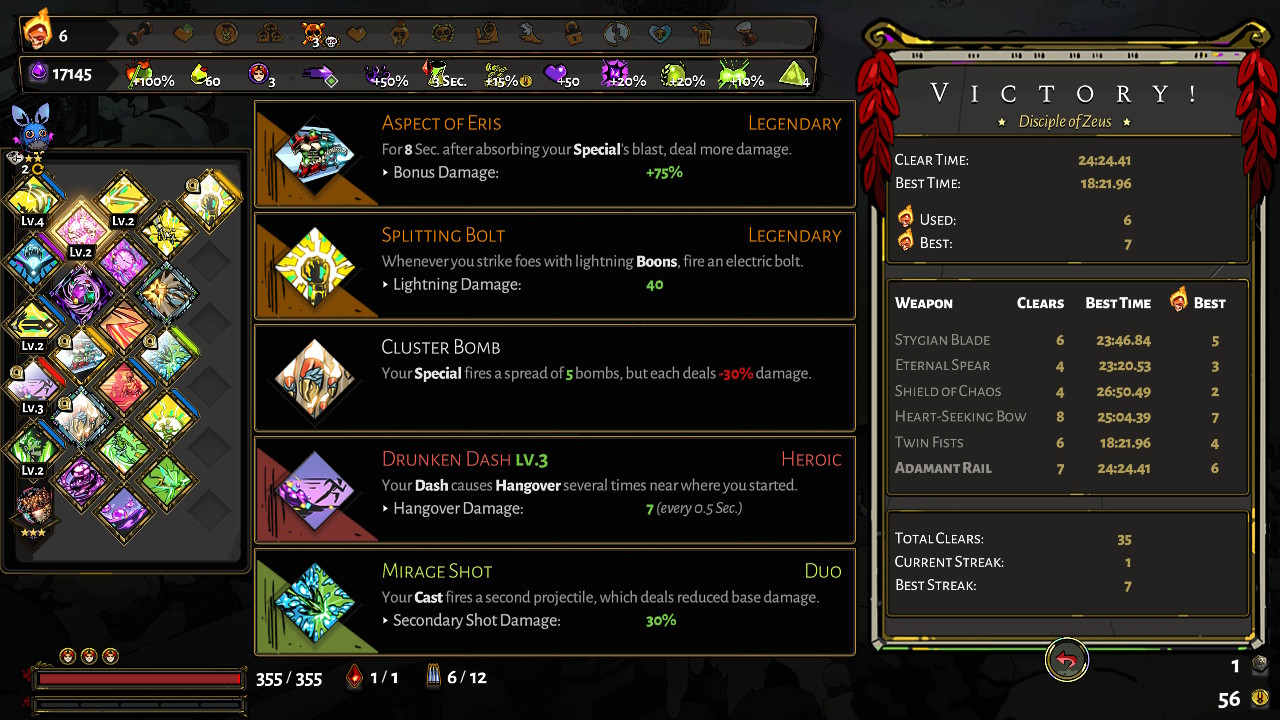 TBH, it'd be embarrassing if I did get hit with a build this strong. (Screenshot: Supergiant Games / Kotaku)