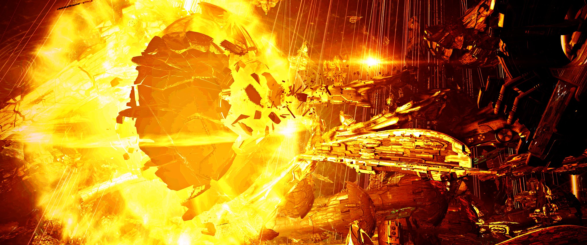 The previous Avatar-class Titan succumbing to sustained fire and Doomsday weapon fire. (Screenshot: Razorien EVE, Other)