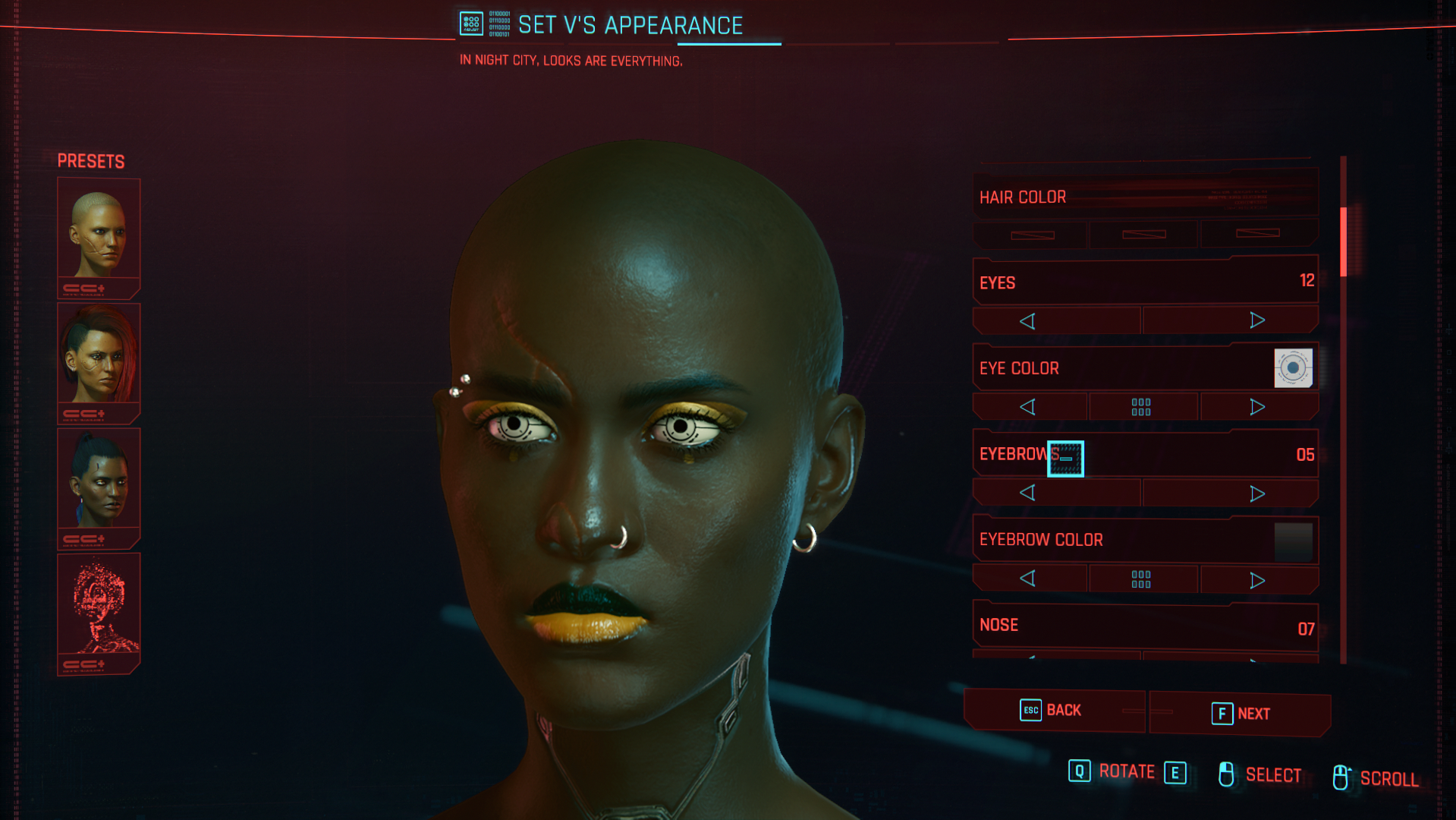 The unique makeup options were definitely one of the things I loved about Cyberpunk 2077's character creator. (Screenshot: CD Projekt Red)