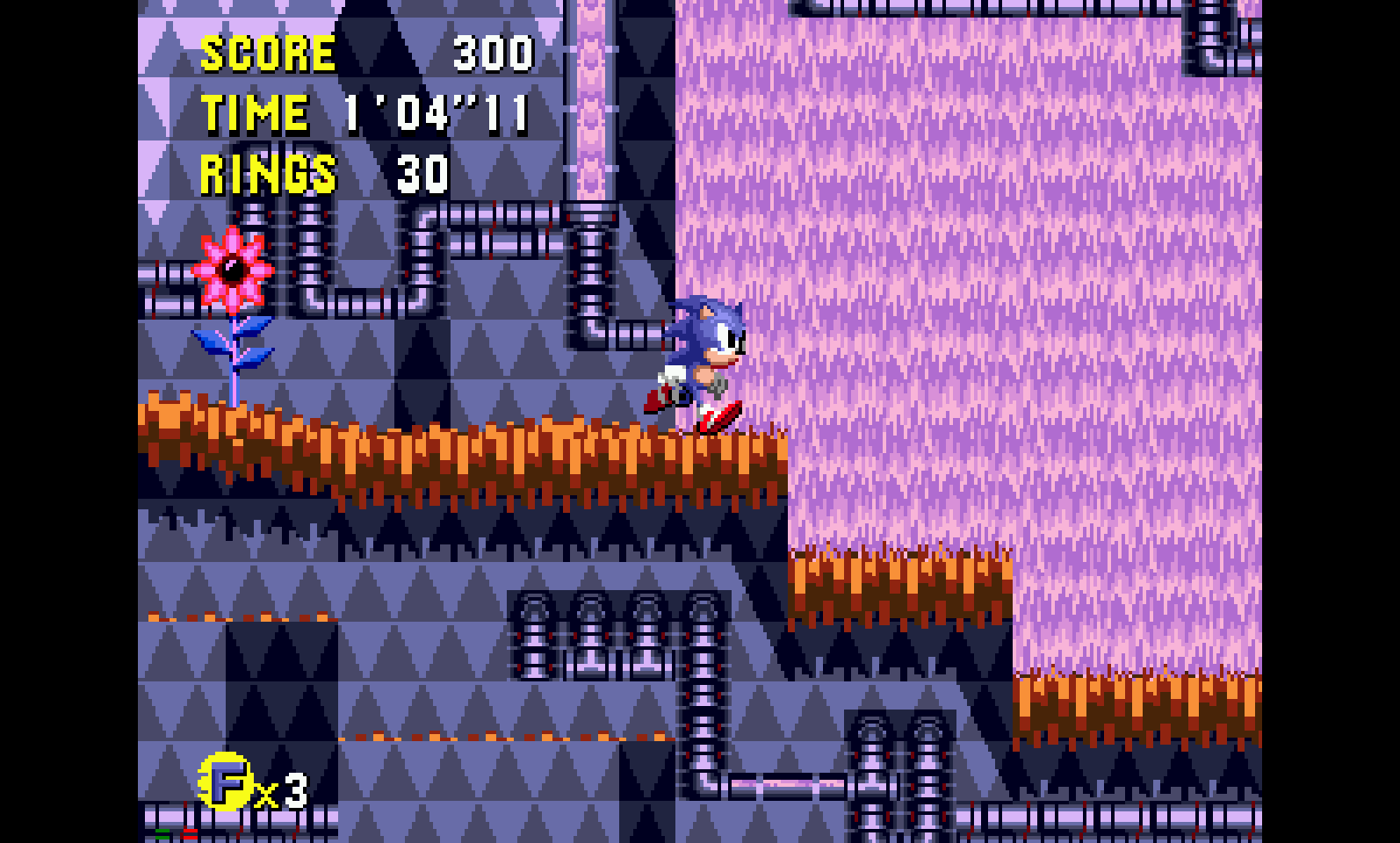 The time travel aspect of Sonic CD was great, if a bit awkward when you triggered it accidentally.  (Screenshot: Sega / MobyGames)