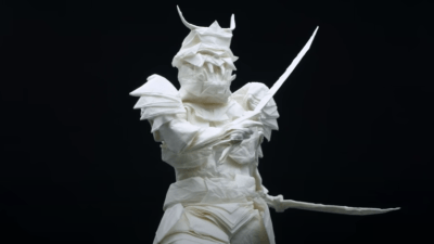 Man Folds One Piece Of Paper For 50 Hours, Makes Samurai