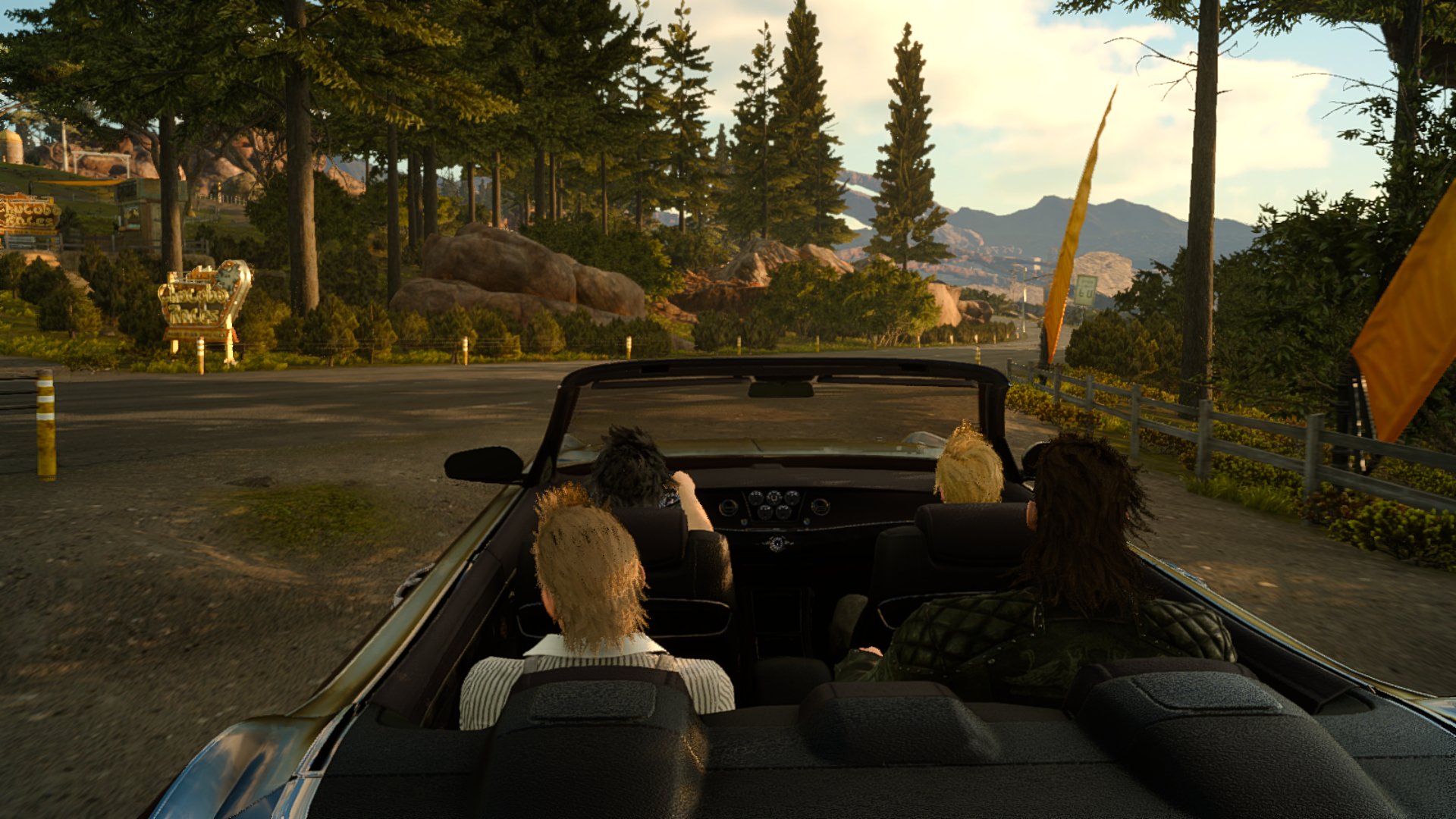I almost never let Noctis drive because I'd much rather spend that time just looking at the world. (Screenshot: Square Enix)