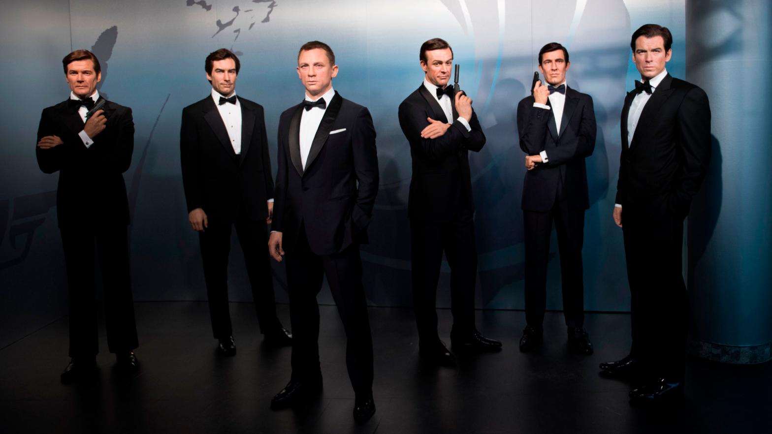 Wax figures of James Bond actors at Madame Tussauds. (Photo: Steffi Loos, Getty Images)