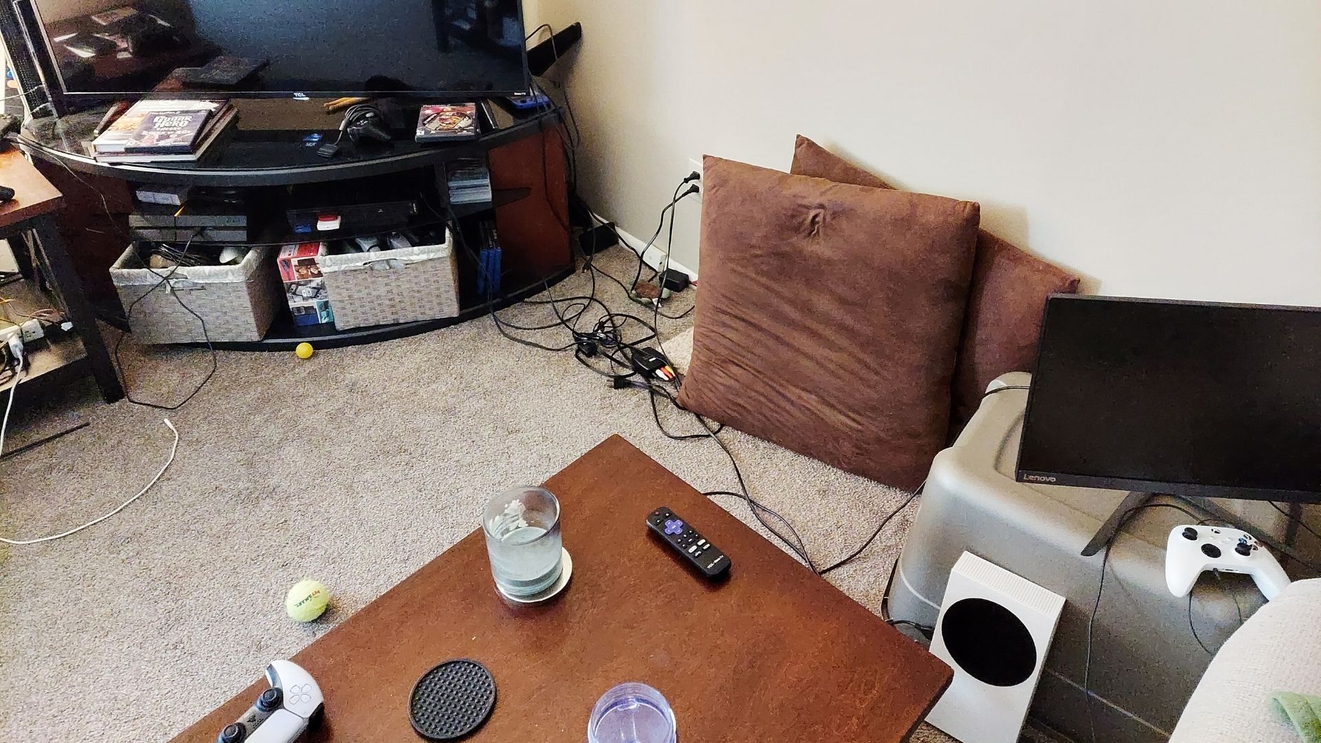 My living room setup so my partner and I can game together. (Photo: Ash Parrish)