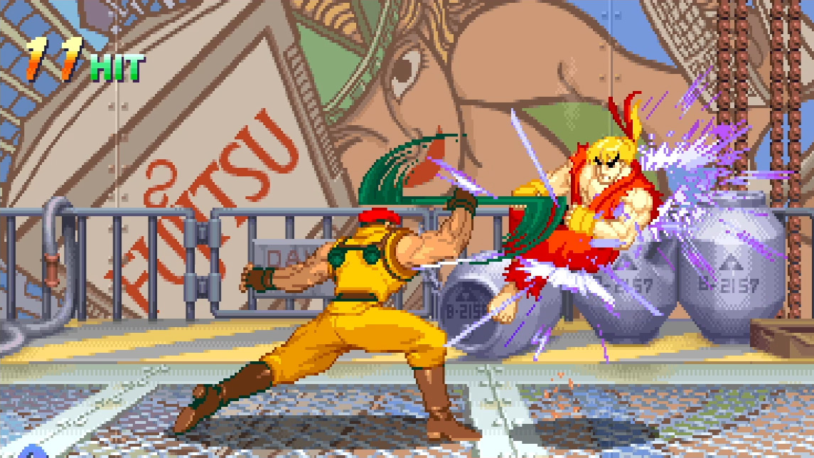 I'm very impressed by Rolento's leg extension here. What power, what grace. (Screenshot: Capcom / Kotaku)