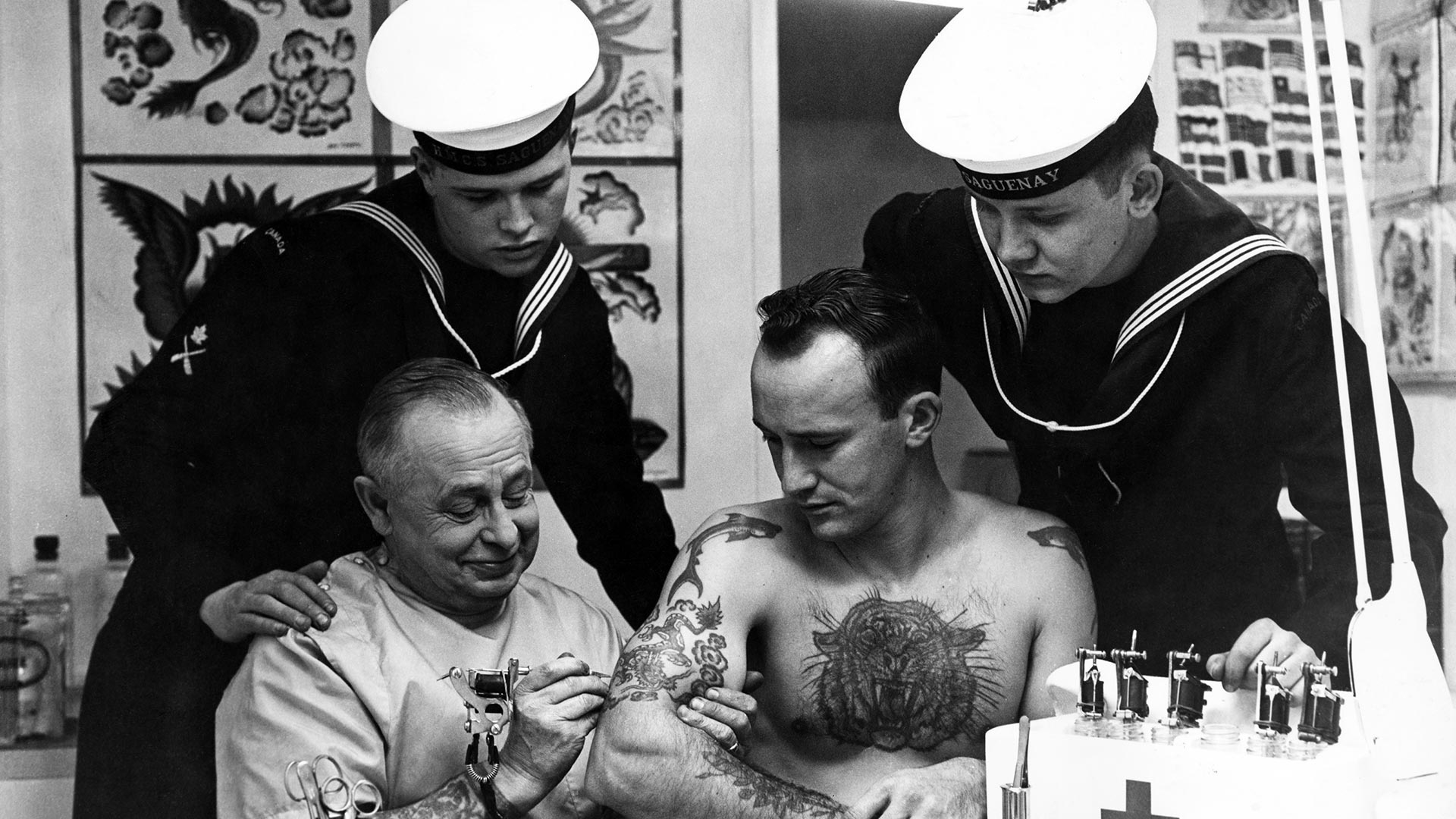Therapy sailors are an essential part of the tattooing experience. Also available for parties! (Photo: Jim Ryan, Getty Images)