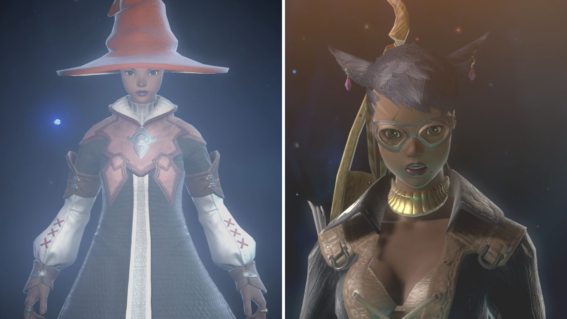My character in her Black Mage and Bard jobs. For some reason, I have an unshakable preference for ranged DPS classes. (Screenshot: Square Enix / Kotaku)