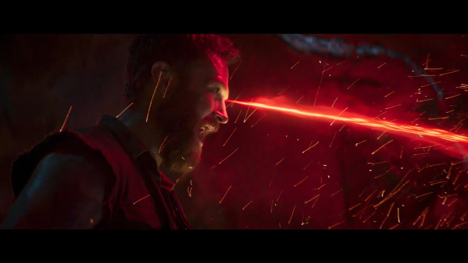 Fun fact: All Australians have eye lasers. It's to defend against the spiders.  (Screenshot: Warner Bros. Pictures)