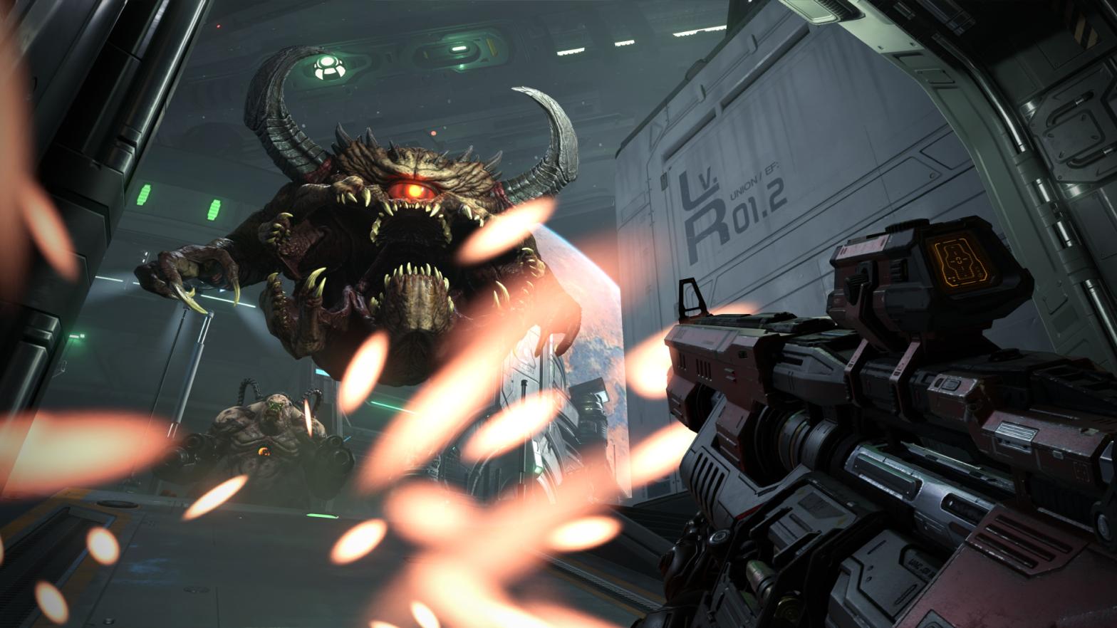 The suit cites the performance of Doom Eternal (pictured). (Screenshot: id Software)