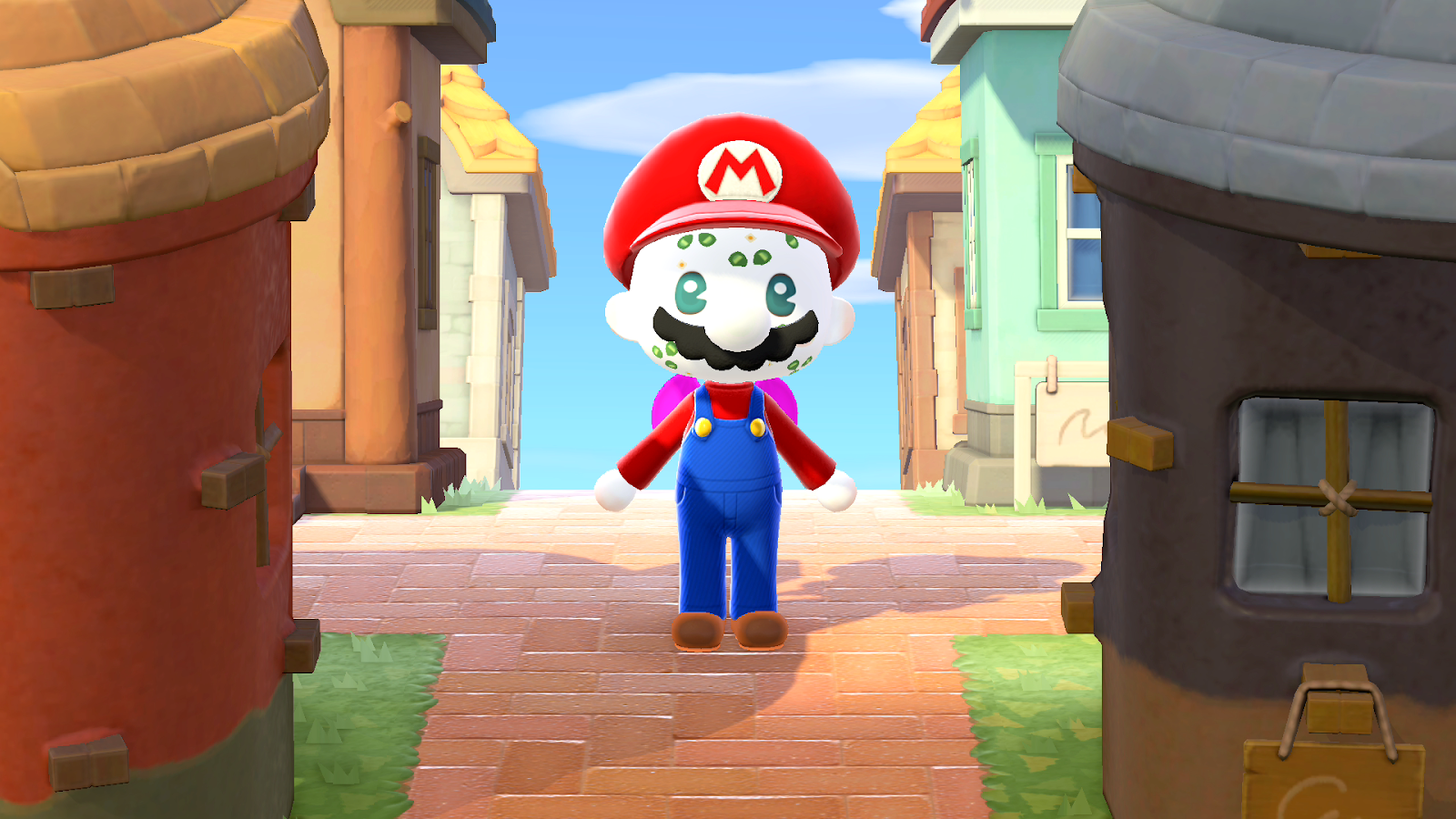 You cannot see them, but he has long, skinny, razor-sharp teeth.  (Screenshot: Nintendo / Kotaku)
