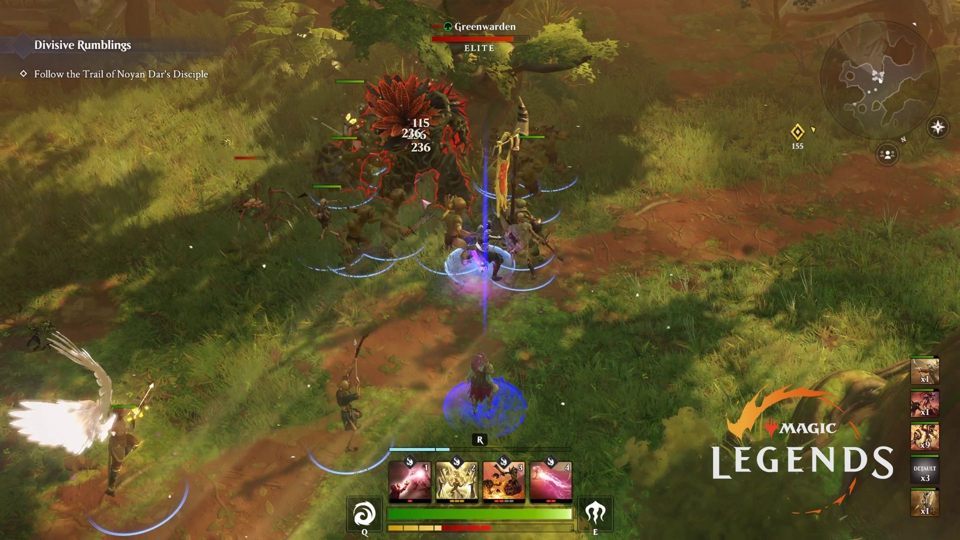 I'm a necromancer using angels and goblins to fight. Somewhere Liliana Vess is pissed. (Screenshot: Cryptic Studios)