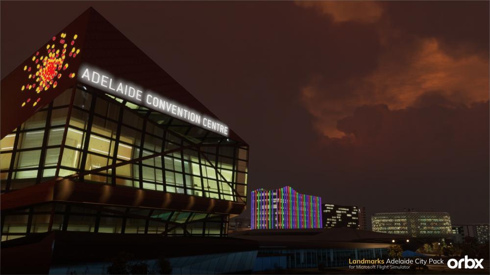 An updated Adelaide Convention Centre in Microsoft Flight Simulator