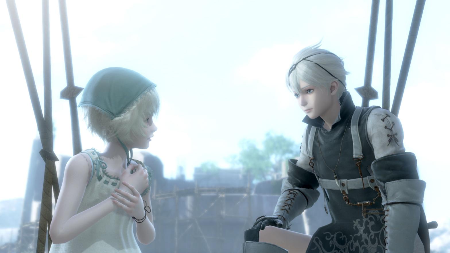 I think having the protagonist be the brother instead of the father serves Nier Replicant better, but he's still  as boring as drying paint. (Screenshot: Square Enix)