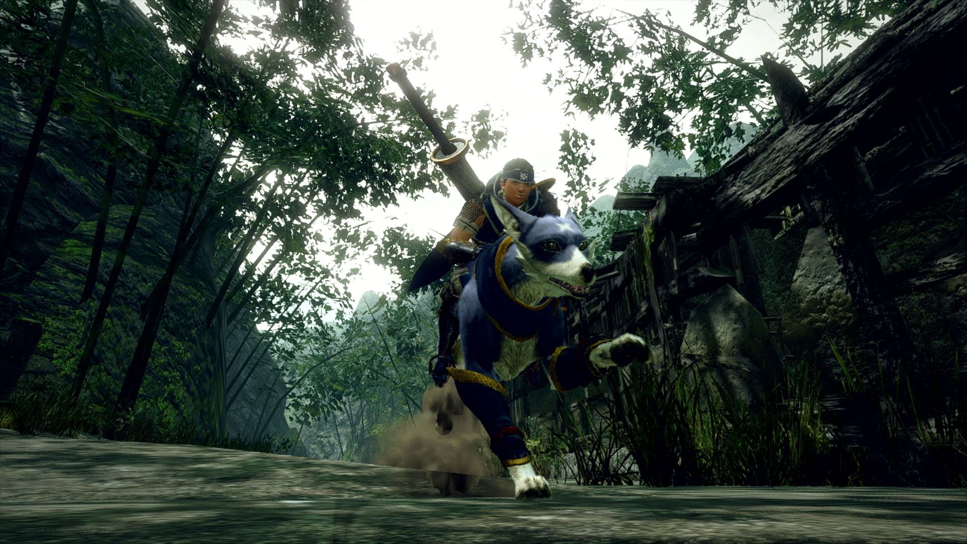 Yes, you can ride the dog. (Screenshot: Capcom)