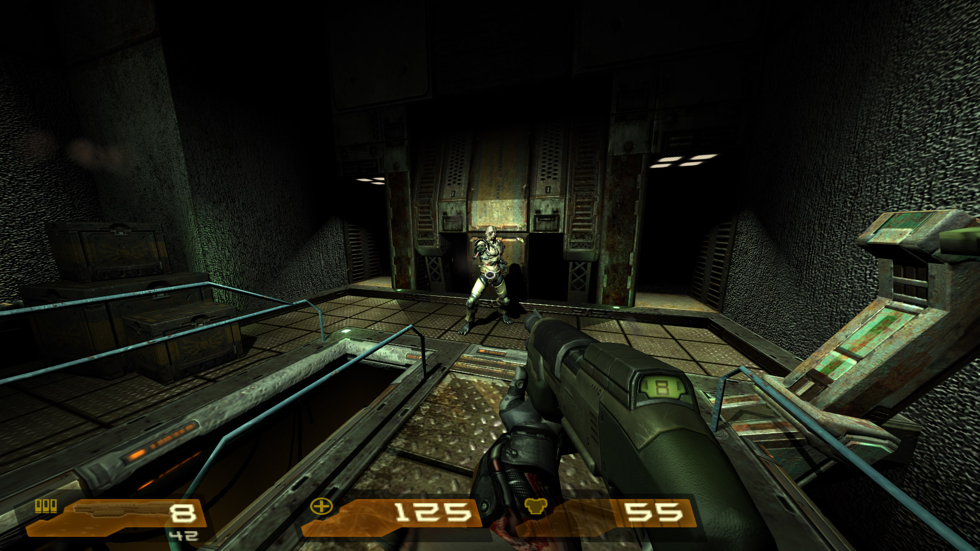 Is this the enemy with a rocket? Or a hit-scanning machine gun? Take your bets!  (Screenshot: id / Kotaku)