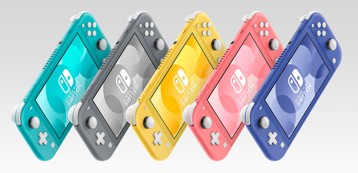 From left to right: Green, light black, mustard, salmon, the end of colour.  (Photo: Nintendo Japan)