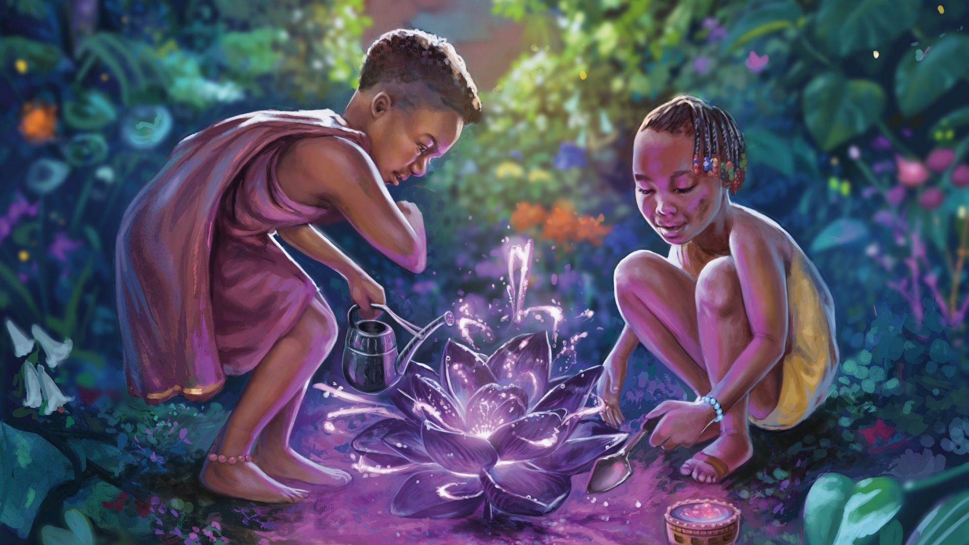 The Black Is Magic variant of Cultivate. I would be proud to hang this art on my wall. (Image: Hillary Wilson / Wizards of the Coast)