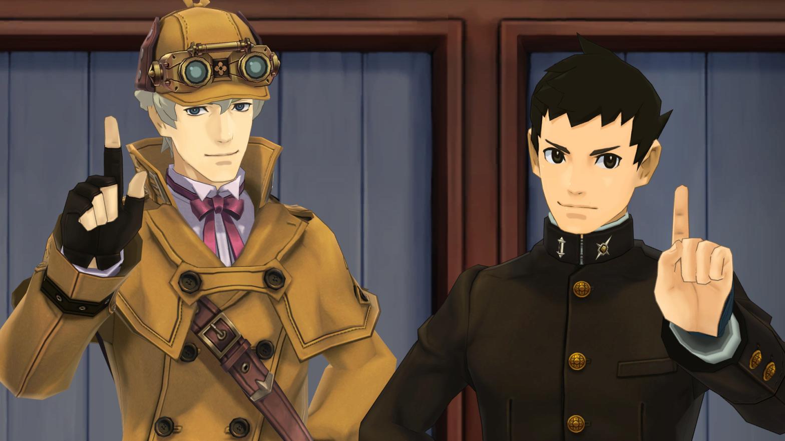 Ryunosuke and his crime solving partner Herlock Sholmes.  (Screenshot: Capcom)