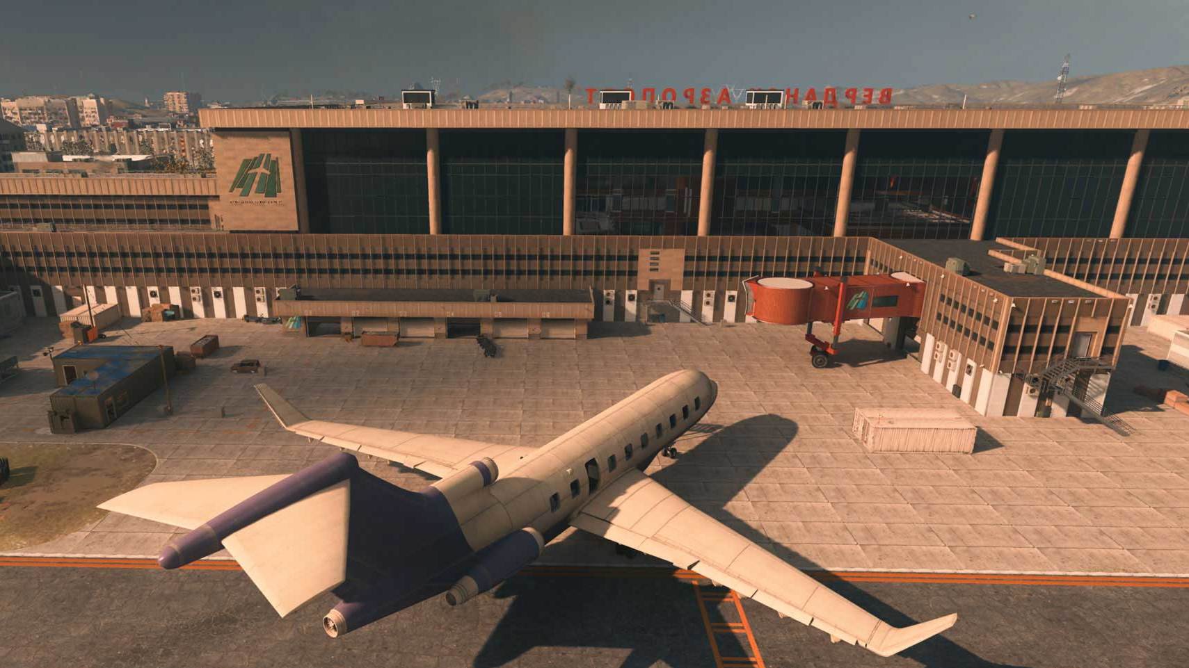 The Verdansk airport now looks nicer, less war torn in 1984. (Image: Activision)