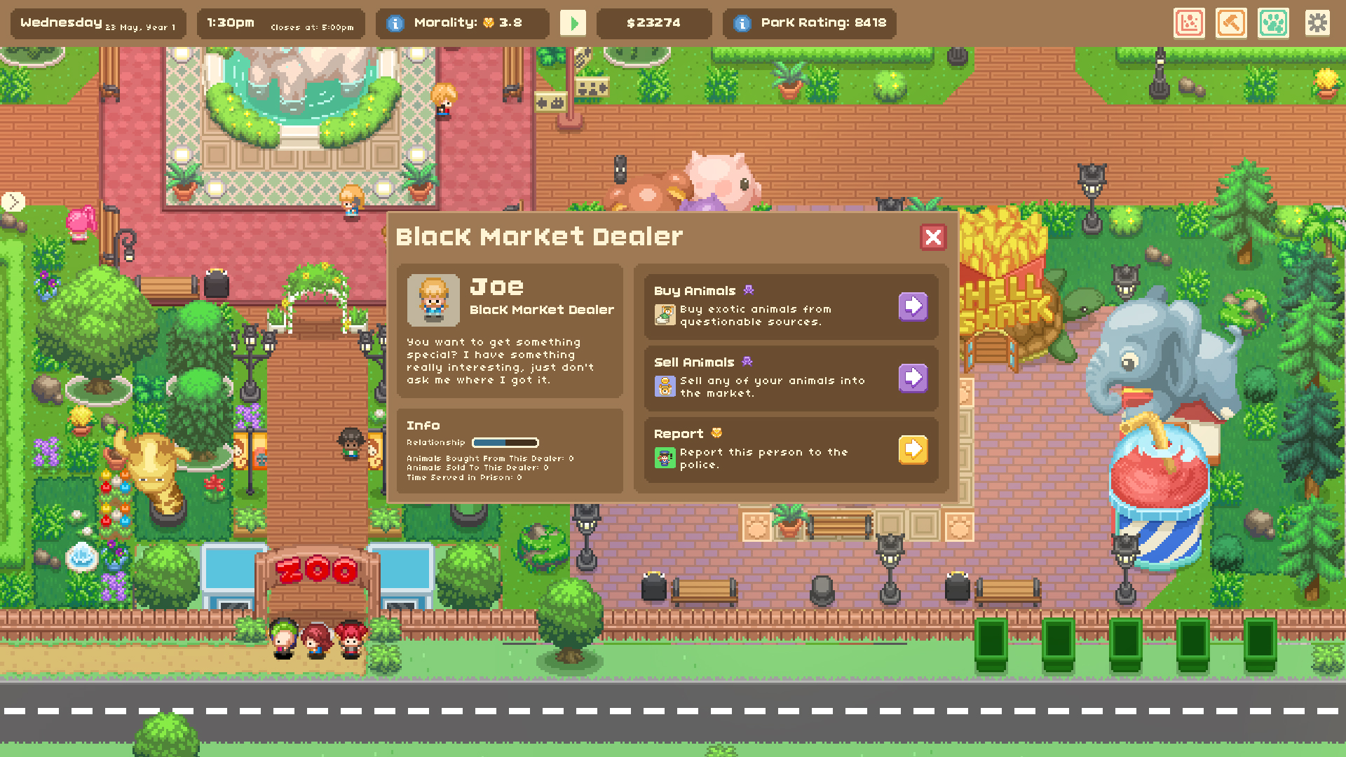 Who would report an innocent black market animal dealer to the police? (Screenshot: Springloaded Games)