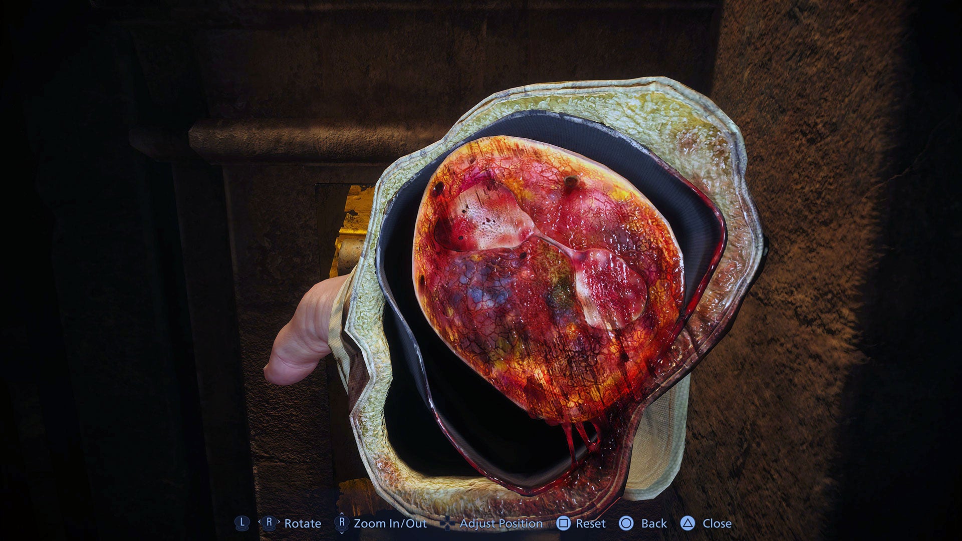 And here we see it's a moldy severed hand. (Screenshot: Capcom / Kotaku)