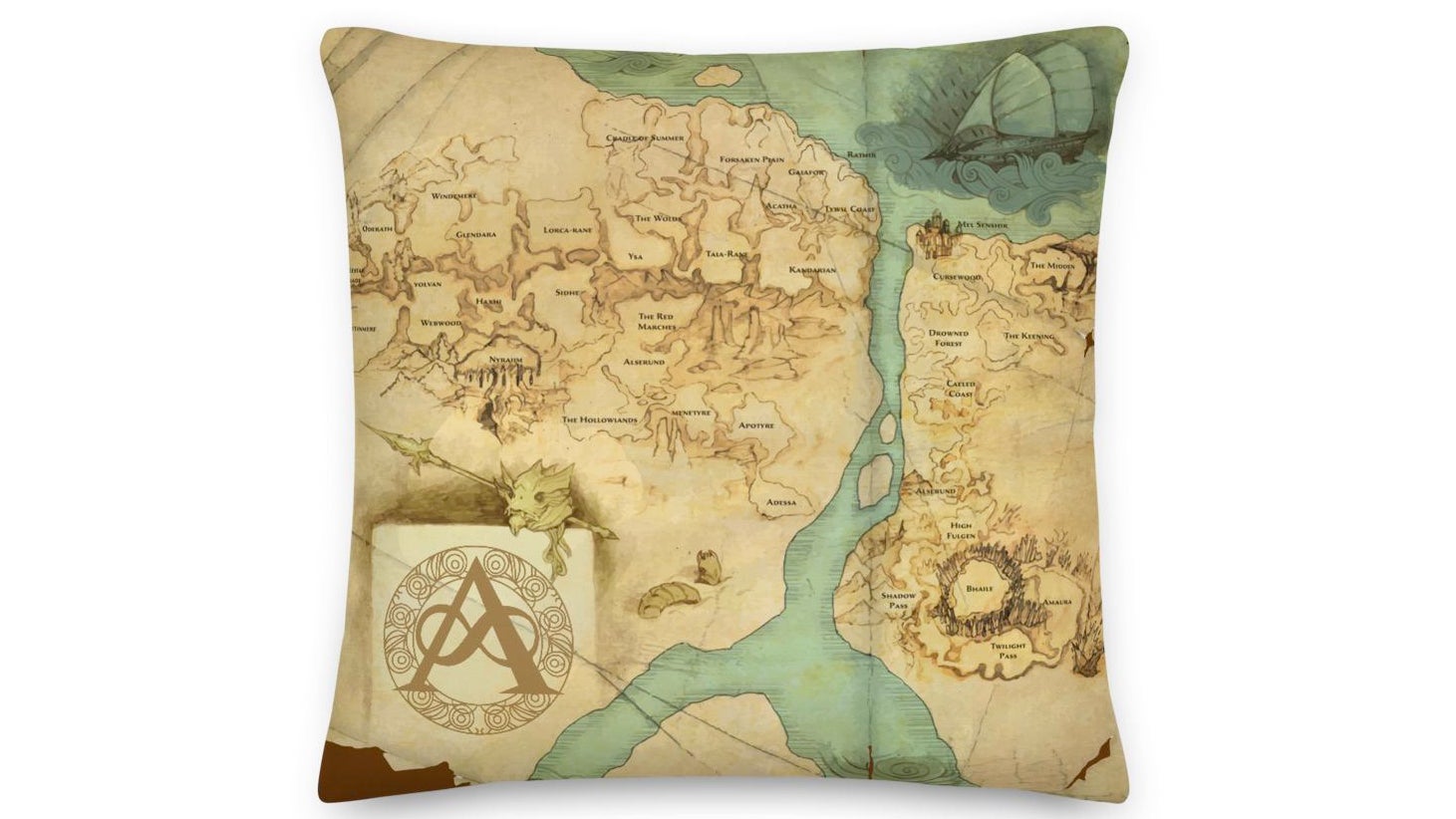 Anyone need a Kingdoms of Amalur map pillow? (Photo: THQ Nordic)