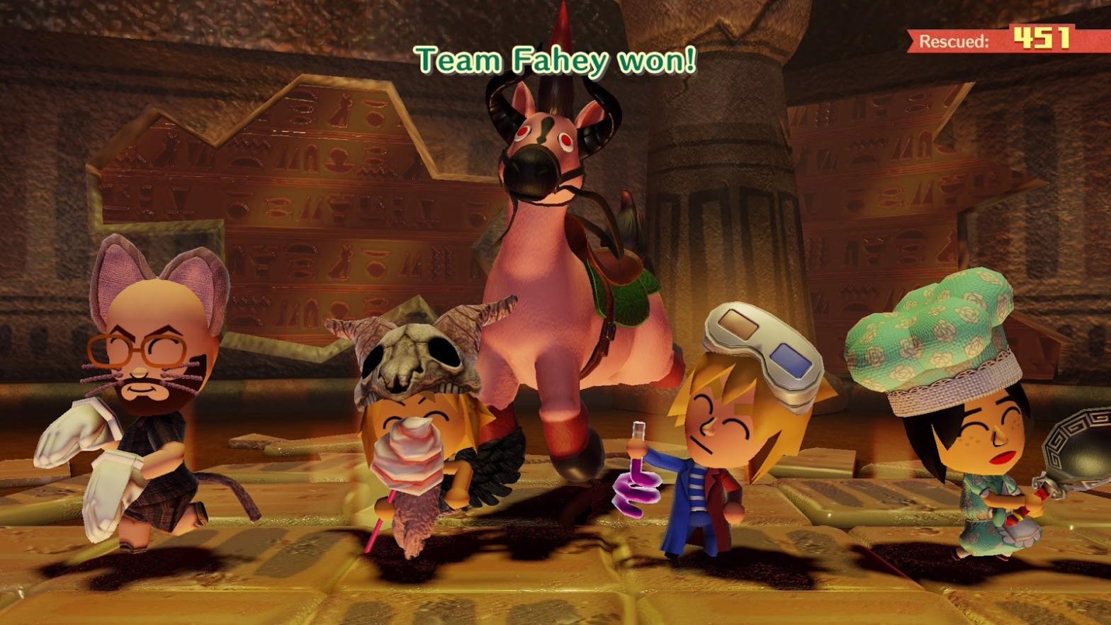 Team Fahey always wins.  (Screenshot: Nintendo / Kotaku)