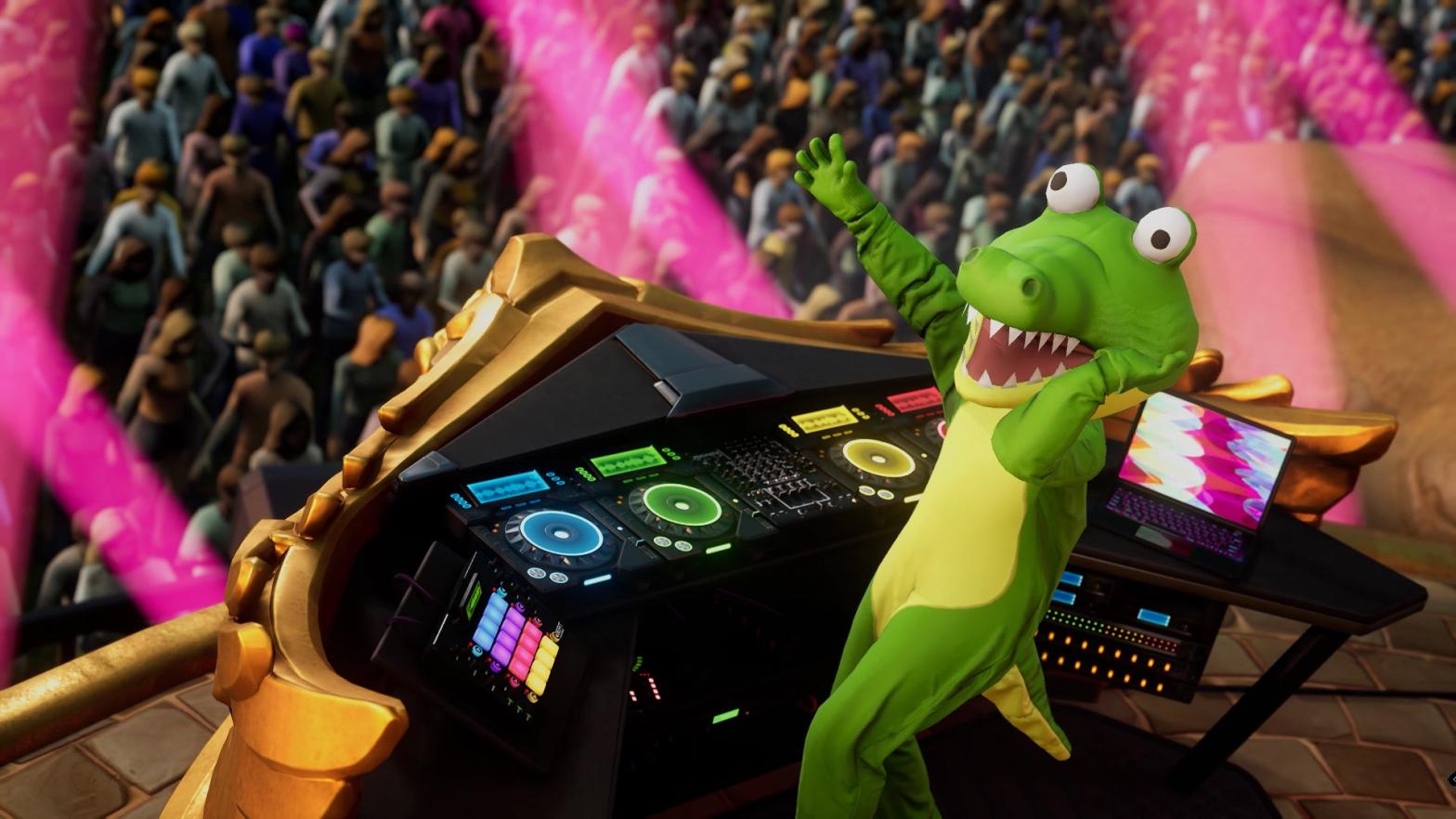 The alligator outfit is also new.  (Screenshot: Harmonix)