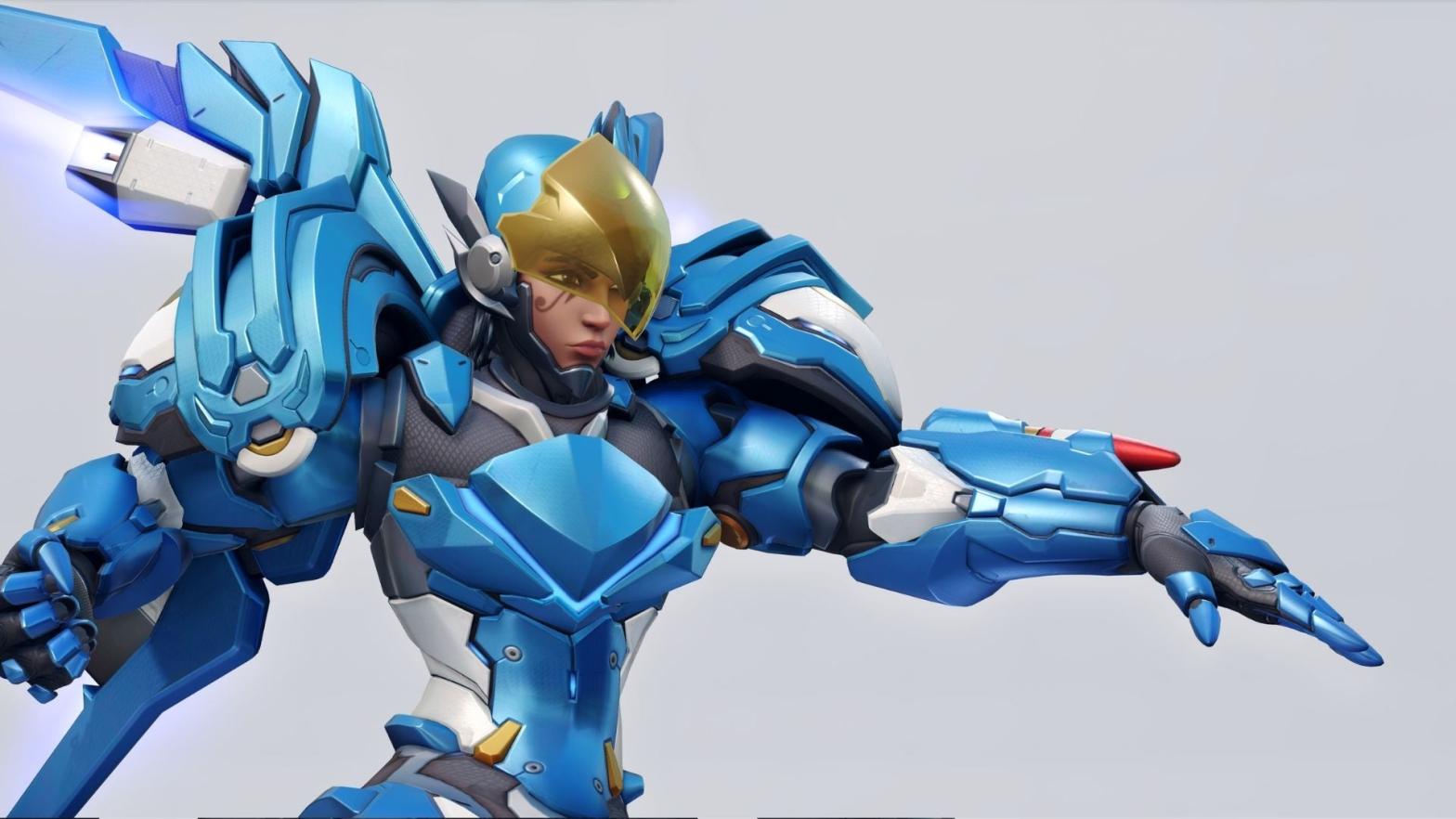 Pharah's new look in Overwatch 2. Sadly you'll have to wait for the game to get new skins. (Image: Blizzard / Kotaku)