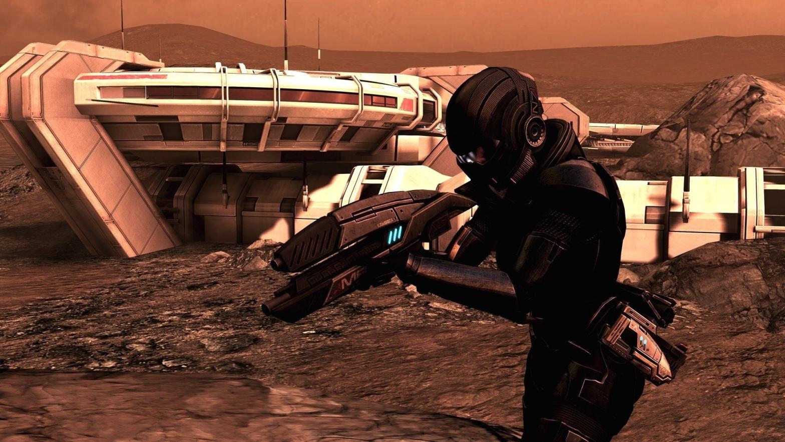 You can find this Easter egg during the Mars mission of Mass Effect 3. (Screenshot: BioWare / Kotaku)