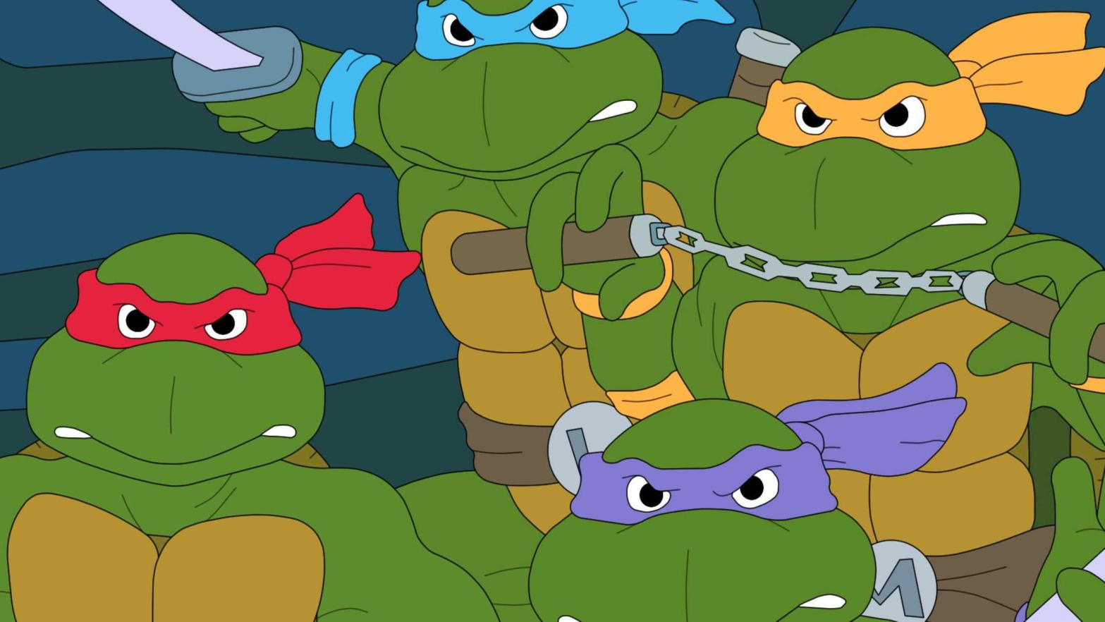 The Ninja Turtles, looking the way many of us remember them best. (Image: Nickelodeon)