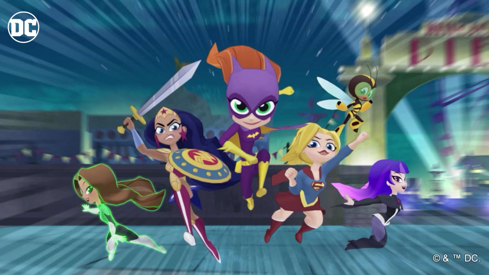 Maybe put one of the less mortal Super Hero Girls in the front.  (Screenshot: DC / Nintendo)
