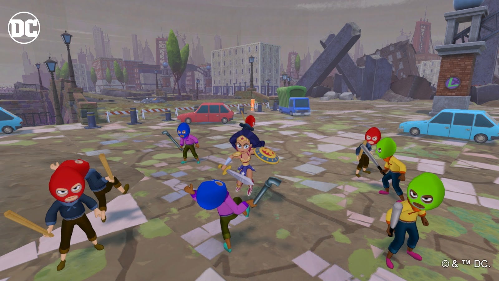 Guys with bats versus Wonder Woman, who will win? (Screenshot: Nintendo)