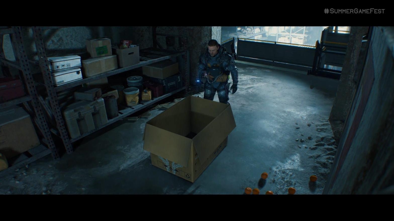 Wait, I thought the orange box was a Valve thing.  (Screenshot: Kojima Productions)