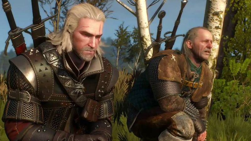 Geralt and Vesemir appearing older and wiser in The Witcher 3. (Image: CD Projekt Red)