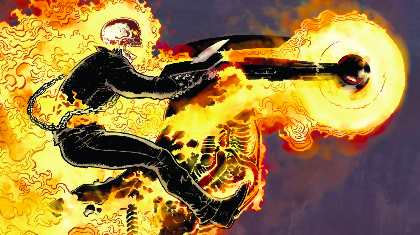 Johnny Blaze, the Ghost Rider. (Image: Aaron Kuder, Jason Keith, Joe Caramagna/Marvel)